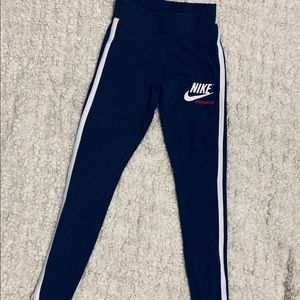 Nike Navy Blue Leggings w/ White Trim